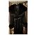 Autre Marque Abrigo largo de cuero negro Lucia Rossi con cuello de piel - vista 2