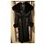 Autre Marque Abrigo largo de cuero negro Lucia Rossi con cuello de piel - vista 3