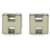 Hermès Carge d'Ache H Cube Earrings Silvery Cream  - view 1