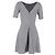 Vestido mini A-line de manga curta em tweed cinza de algodão Theory - vista 3