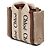 Bolsa Woody Nano em lona marrom Chloé Bege - vista 2