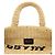 Borsa Tote in Crochet e Rafia Prada Beige - vista 4