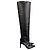 Courreges Botas Courrèges de cuero negro con tacón de aguja