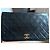 Wallet On Chain Borsa Chanel Single Flap nera in pelle d'agnello e pelliccia Nero - vista 2