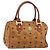 MCM Vicetos Logogram Borsa a Mano PVC Pelle Marrone Oro Auth gh1458 D'oro