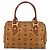 MCM Vicetos Logogram Borsa a Mano PVC Pelle Marrone Oro Auth gh1458 D'oro - vista 2