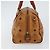 MCM Vicetos Logogram Borsa a Mano PVC Pelle Marrone Oro Auth gh1458 D'oro - vista 3