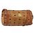 Borsa a Spalla MCM Logogram Vicetos PVC Marrone Oro Auth BA9360 D'oro