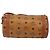 Borsa a Spalla MCM Logogram Vicetos PVC Marrone Oro Auth BA9360 D'oro - vista 2