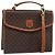 Céline Borsa a mano in tela Macadam CELINE in pelle PVC 2 in 1 marrone oro Auth BA9343 D'oro