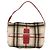 Autre Marque Borsa a Spalla Burberrys Nova Check in Lana Beige Argento Autentica 161279V - vista 13