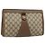 GUCCI GG Supreme Web Sherry Line Clutch Bag PVC Beige Rosso 89 01 033 Auth 150947