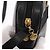 Borsa a Spalla Vala in Pelle Nera e Oro Salvatore Ferragamo Auth gh1483 - vista 10