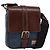 Dolce & Gabbana DOLCE&GABBANA Schultertasche aus Leder Canvas Blau Silber Authentisch bs31820