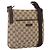 Borsa a Spalla GG Canvas Gucci Beige Argento 122793 Auth ep12602