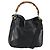 Borsa a mano in pelle Gucci Bamboo 2way Nera Oro 001 1638 2615 Auth 156944 Nero D'oro