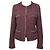 BLAZER DE TWEED CON TRIM TRAMADO GRIS BURDEOS CHANEL 08A FR 38