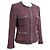 BLAZER DE TWEED CON TRIM TRAMADO GRIS BURDEOS CHANEL 08A FR 38 - vista 7