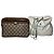 Clutch in pelle monogramma Gucci vintage grigio marrone