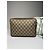 Clutch in pelle monogramma Gucci vintage grigio marrone - vista 12