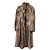Autre Marque Abrigo de piel beige