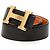 Cintura reversibile Constance H in vitello nero e Togo di Hermès - vista 2