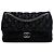 Chanel Nero Extra Large CC in Satin Trapuntato con Patta Singola
