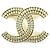 Chanel COCO Mark Brosche Golden Metallisch