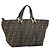 Borsa a mano in tela Zucca FENDI nera e marrone Auth 161083 Nero