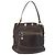 Céline Bolso de Hombro CELINE de Cuero Marrón Oscuro Dorado Auth 161102