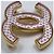 Chanel CC Brosche Goldfarbenes Metall Kleeblatt Muster Golden - Ansicht 3