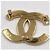 Chanel CC Brosche Goldfarbenes Metall Kleeblatt Muster Golden - Ansicht 5