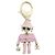 Portachiavi Chanel ABG014 Nero Rosa Bianco