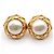 Chanel Vintage Round Clip-On Metal with Faux Pearl
