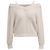 T By Alexander Wang Alexander Wang T. Off-Shoulder Layered Sweater aus ivory Baumwolle