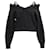 T By Alexander Wang Alexander Wang T. Off-Shoulder Schichtpullover aus schwarzer Baumwolle