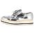 Sneakers Oxford a piattaforma in pelle argento metallico Prada Wingtip - vista 4