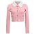 Self portrait Kurze Polyesterjacke mit Kunstfellkragen von Self-Portrait in Rosa Pink