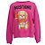 Oversized Sweatshirt aus rosa Baumwolle mit Moschino Couture Teddybär Pink