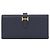 Béarn Cartera larga bifold Madame Bearn Soufflet de Hermès Azul