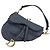 Dior Blue Oblique Denim Canvas Saddle Shoulder Bag