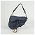 Dior Blue Oblique Denim Canvas Saddle Shoulder Bag - view 2