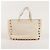 Valentino Borsa Shopper e Borsa a Spalla Roman Stud Bianco - vista 7