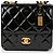 Chanel Schultertasche mit Klappe und Obergriff Schwarz - Ansicht 3