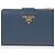 Saffiano Prada Billetera compacta con logo de metal Azul - vista 3