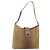 Borsa a Spalla Gancini in Pelle Beige Argento Auth 161036 di Salvatore Ferragamo