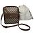 Vintage Gucci Monogramm Leder Schultertasche Grau / Braun