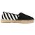 Off White OFF-WHITE Stripes Flat Espadrillas in Black and White Diagonals, Size 37 EU