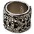 Anello in gunmetal con strass e perle Chanel Coco Mark Metallico