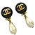 Orecchini a clip vintage Coco Mark di Chanel Nero Bianco - vista 3